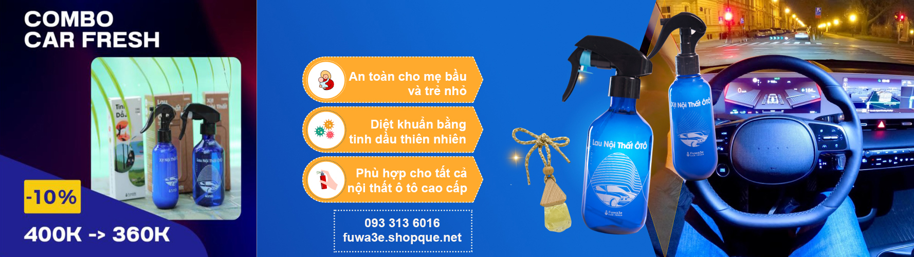 fuwa3e khuyến mãi combo car fresh